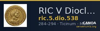 RIC V Diocletian 538 — CANOA