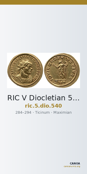 RIC V Diocletian 540 — CANOA