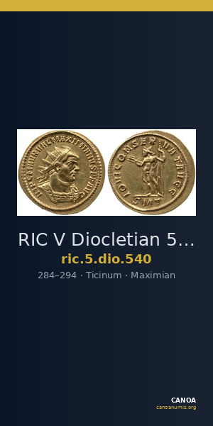 RIC V Diocletian 540 — CANOA