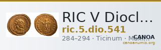 RIC V Diocletian 541 — CANOA