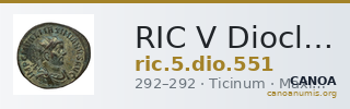 RIC V Diocletian 551 — CANOA