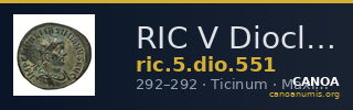 RIC V Diocletian 551 — CANOA