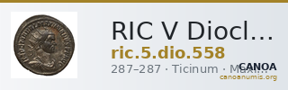 RIC V Diocletian 558 — CANOA