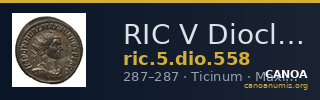RIC V Diocletian 558 — CANOA