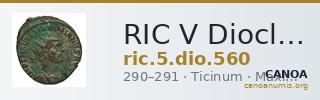 RIC V Diocletian 560 — CANOA