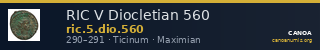 RIC V Diocletian 560 — CANOA