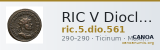 RIC V Diocletian 561 — CANOA