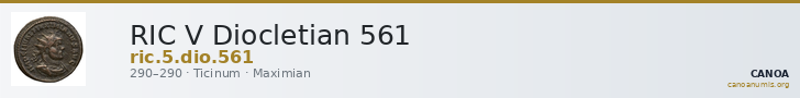 RIC V Diocletian 561 — CANOA