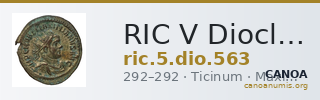 RIC V Diocletian 563 — CANOA