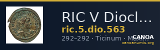 RIC V Diocletian 563 — CANOA