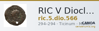 RIC V Diocletian 566 — CANOA