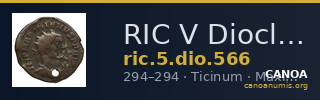 RIC V Diocletian 566 — CANOA