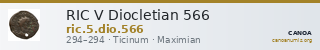 RIC V Diocletian 566 — CANOA