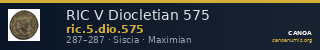 RIC V Diocletian 575 — CANOA