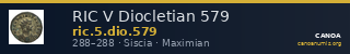 RIC V Diocletian 579 — CANOA
