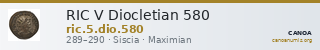 RIC V Diocletian 580 — CANOA