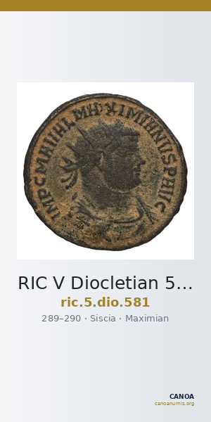 RIC V Diocletian 581 — CANOA