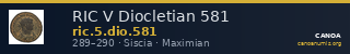 RIC V Diocletian 581 — CANOA