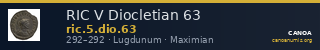 RIC V Diocletian 63 — CANOA