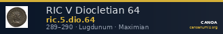 RIC V Diocletian 64 — CANOA