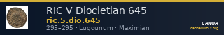 RIC V Diocletian 645 — CANOA