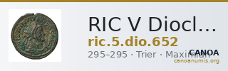 RIC V Diocletian 652 — CANOA