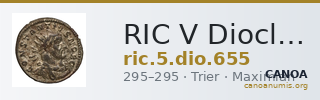 RIC V Diocletian 655 — CANOA