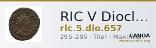 RIC V Diocletian 657 — CANOA