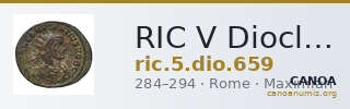 RIC V Diocletian 659 — CANOA