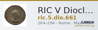 RIC V Diocletian 661 — CANOA