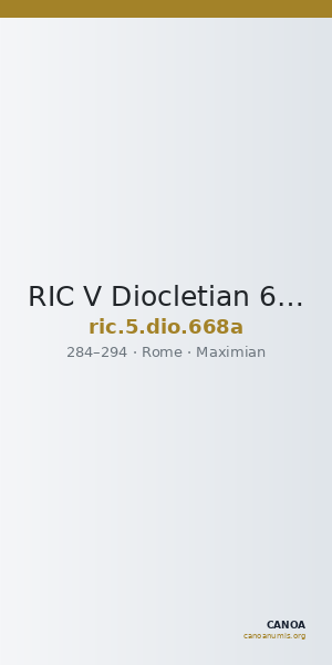 RIC V Diocletian 668a — CANOA