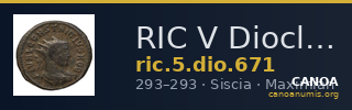 RIC V Diocletian 671 — CANOA