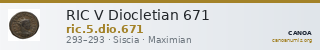 RIC V Diocletian 671 — CANOA