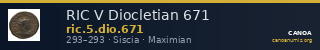 RIC V Diocletian 671 — CANOA