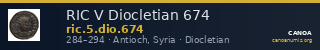 RIC V Diocletian 674 — CANOA