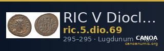 RIC V Diocletian 69 — CANOA