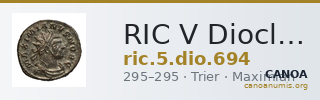 RIC V Diocletian 694 — CANOA