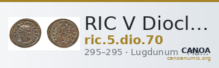 RIC V Diocletian 70 — CANOA