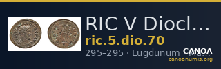 RIC V Diocletian 70 — CANOA