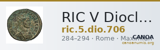 RIC V Diocletian 706 — CANOA