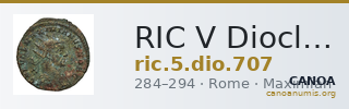 RIC V Diocletian 707 — CANOA