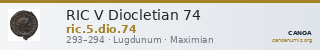 RIC V Diocletian 74 — CANOA