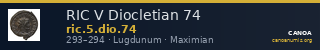 RIC V Diocletian 74 — CANOA