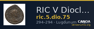 RIC V Diocletian 75 — CANOA