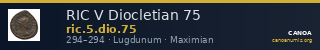 RIC V Diocletian 75 — CANOA