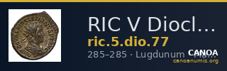 RIC V Diocletian 77 — CANOA