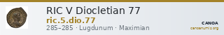 RIC V Diocletian 77 — CANOA