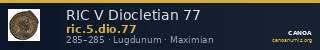 RIC V Diocletian 77 — CANOA