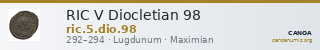 RIC V Diocletian 98 — CANOA