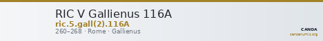 RIC V Gallienus 116A — CANOA